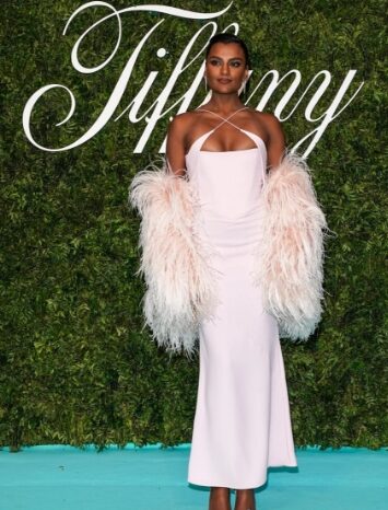 <strong>Simone Ashley stuns on Tiffany and Co. blue carpet in a wedding dress</strong>