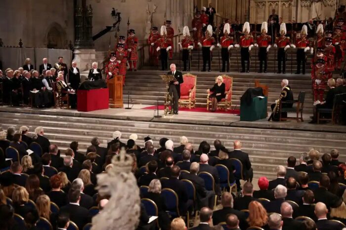 King Charles III pays tribute to his mother, the late Queen, at the Westminster Hall