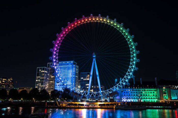 London Eye lights up the London skyline with brilliant colours in celebration of Diwali