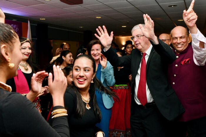 Welsh first minister Mark Drakeford seen dancing at an official Diwali event in Cardiff