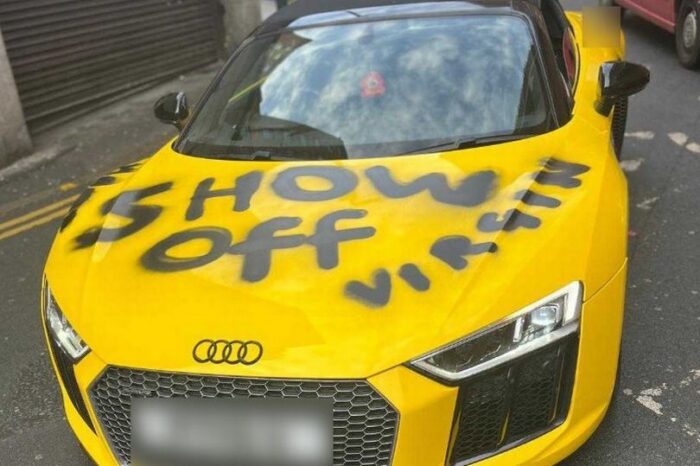 Young crypto millionaire “gutted” after his luxury car is painted with swear words