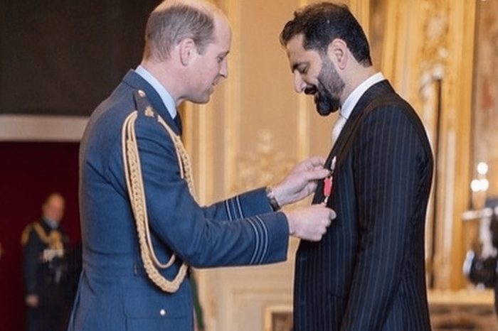 British Pakistani restaurateur Suleman Raza awarded an MBE by Prince William