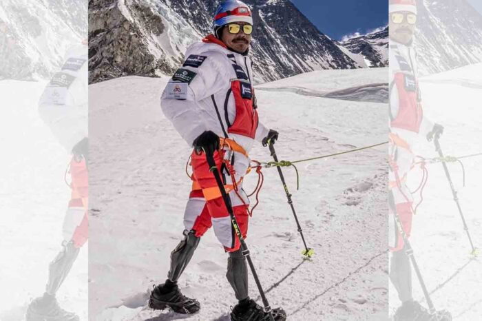 Former Gurkha soldier makes history as the first double above-the-knee amputee to conquer Mount Everest