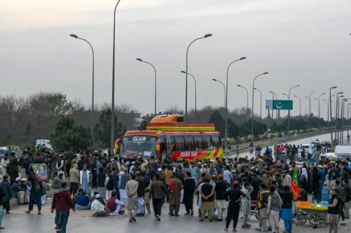 Protesters in Pakistan block highways in protest of election results